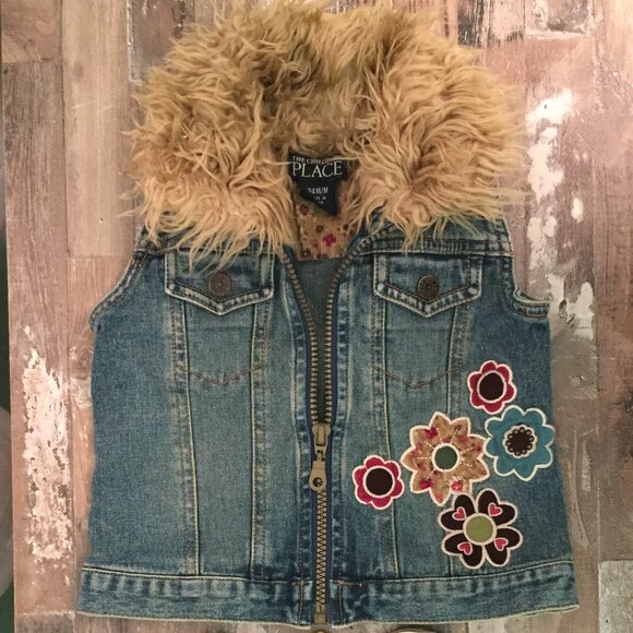 347-UR Powerful ❤️~Flower Power-Jean Vest - Picture 2 of 3